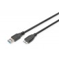 Kabel połączeniowy USB 3.0 SuperSpeed Typ USB A/microUSB B M/M czarny 1,8m AK-300116-018-S Assmann