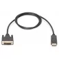 Kabel adapter Displayport 1.1a z zatrzaskiem Typ DP/DVI-D (24+1) M/M czarny 5m AK-340301-050-S Assmann