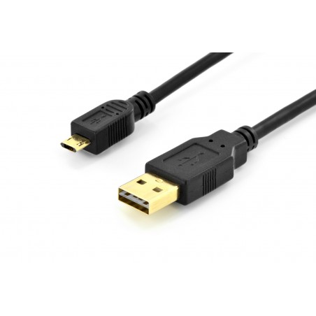 Kabel połączeniowy USB 2.0 HighSpeed wtyk dwustronny Typ USB A/microUSB B M/M czarny 1,8m AK-300122-018-S Assmann