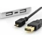 Kabel połączeniowy USB 2.0 HighSpeed wtyk dwustronny Typ USB A/microUSB B M/M czarny 1,8m AK-300122-018-S Assmann