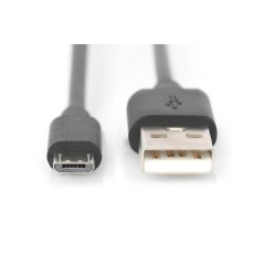 Kabel połączeniowy USB 2.0 HighSpeed Typ USB A/microUSB B M/M czarny 1m AK-300127-010-S Assmann