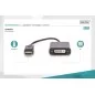 Kabel adapter Displayport 1.1a z zatrzaskiem Typ DP/DVI-I (24+5) M/Ż czarny 0,15m AK-340409-001-S Assmann