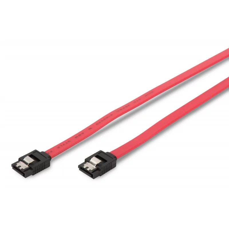Kabel połączeniowy Serial ATA z zatrzaskami Typ SATA (7pin)/SATA (7pin) Ż/Ż czerwony 0,5m AK-400102-005-R Assmann