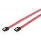 Kabel połączeniowy Serial ATA z zatrzaskami Typ SATA (7pin)/SATA (7pin) Ż/Ż czerwony 0,5m AK-400102-005-R Assmann