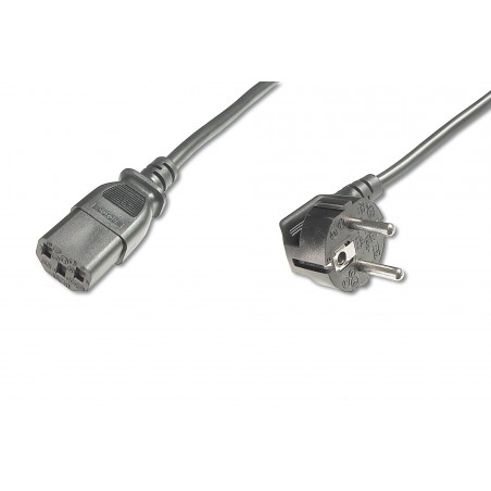Kabel połączeniowy zasilający Typ Schuko kątowy/IEC C13 M/Ż czarny 0,8m AK-440109-008-S Assmann