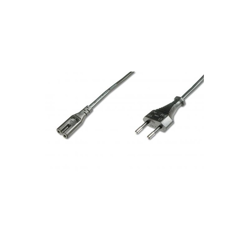 Kabel połączeniowy zasilający Typ Euro (CEE 7/16)/IEC C7 M/Ż czarny 1,2m AK-440114-012-S Assmann