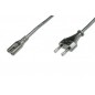 Kabel połączeniowy zasilający Typ Euro (CEE 7/16)/IEC C7 M/Ż czarny 1,2m AK-440114-012-S Assmann