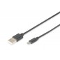 Kabel połączeniowy USB 2.0 HighSpeed Typ USB A/microUSB B M/M czarny 1,8m AK-300127-018-S Assmann