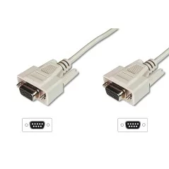 Kabel połączeniowy RS232 1:1 Typ DSUB9/DSUB9 Ż/Ż szary 3m AK-610106-030-E Assmann