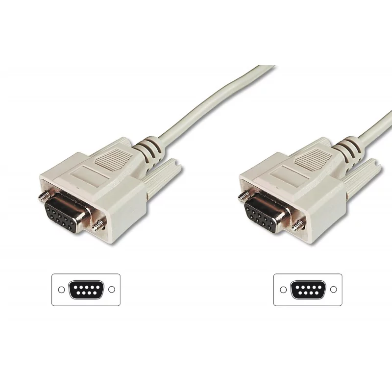 Kabel połączeniowy RS232 1:1 Typ DSUB9/DSUB9 Ż/Ż szary 3m AK-610106-030-E Assmann
