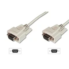 Kabel połączeniowy RS232 1:1 Typ DSUB9/DSUB9 Ż/Ż szary 5m AK-610106-050-E Assmann