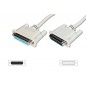Kabel przedłużający LPT Typ DSUB25/DSUB25 M/Ż szary 10m AK-610201-100-E Assmann