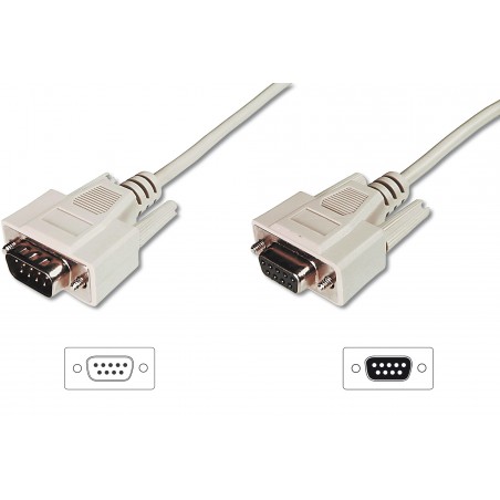 Kabel przedłużający RS232 1:1 Typ DSUB9/DSUB9 M/Ż szary 5m AK-610203-050-E Assmann