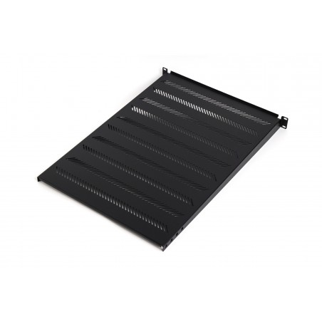 półka 19" 1U głębokość 550mm czarny (RAL 9005) z podporą (śruby w kpl) TN-19-550-1U-BK