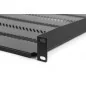 półka 19" 1U głębokość 650mm czarny (RAL 9005) z podporą (śruby w kpl) TN-19-650-1U-BK