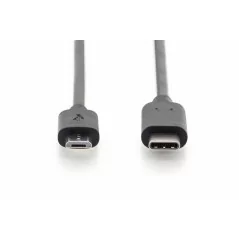 Kabel połączeniowy USB 3.0 SuperSpeed Typ USB C/microUSB B M/M czarny 1,8m AK-300137-018-S Assmann