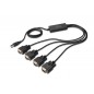 kabel adapter USB 2.0 do 4xRS232 (COM) (Chipset: FT4232H), 1,5m DA-70159 Digitus