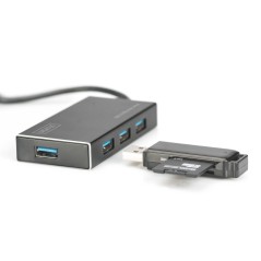 HUB/Koncentrator 4-portowy USB 3.0 SuperSpeed, aktywny, HQ aluminium DA-70240 Digitus