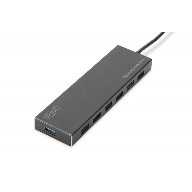 HUB/Koncentrator 7-portowy USB 3.0 SuperSpeed, aktywny, HQ aluminium DA-70241 Digitus