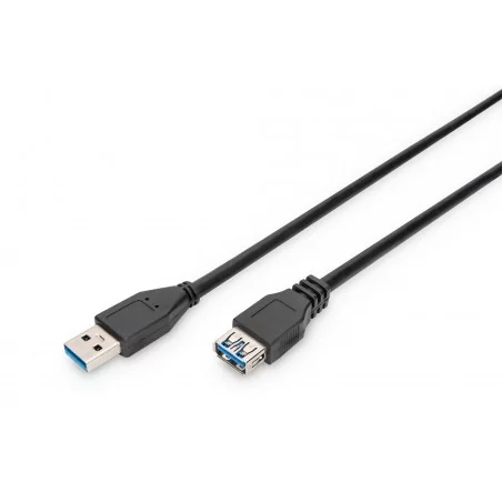 Kabel przedłużający USB 3.0 SuperSpeed Typ USB A/USB A M/Ż czarny 1,8m AK-300203-018-S Assmann