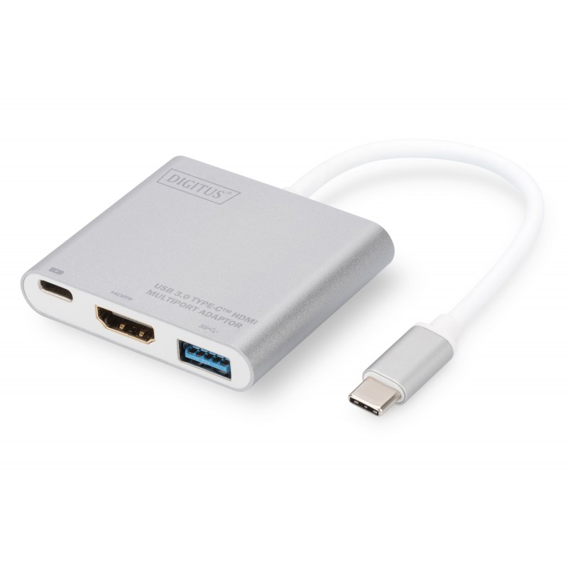 Kabel-Adapter USB3.0 do HDMI Ultra HD adapter graficzny, z portem ładowania typu C DA-70838 Digitus