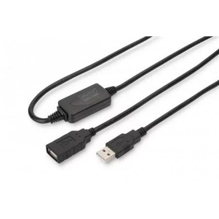 kabel przedłużający aktywny/repeater USB 2.0 HighSpeed Typ USB A/USB A M/Ż czarny 15m DA-73101 Digitus