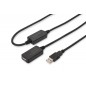 kabel przedłużający aktywny/repeater USB 2.0 HighSpeed Typ USB A/USB A M/Ż czarny 20m DA-73102 Digitus