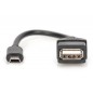 Kabel adapter USB 2.0 HighSpeed OTG Typ miniUSB B (5pin)/USB A M/Ż czarny 0,2m AK-300310-002-S Assmann