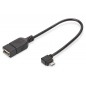 Kabel adapter USB 2.0 HighSpeed OTG Typ microUSB B kątowy/USB A M/Ż czarny 0,15m AK-300313-002-S Assmann
