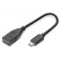 Kabel adapter USB 3.1 Gen 1 SuperSpeed OTG Typ USB C/USB A M/Ż czarny 0,15m AK-300315-001-S Assmann