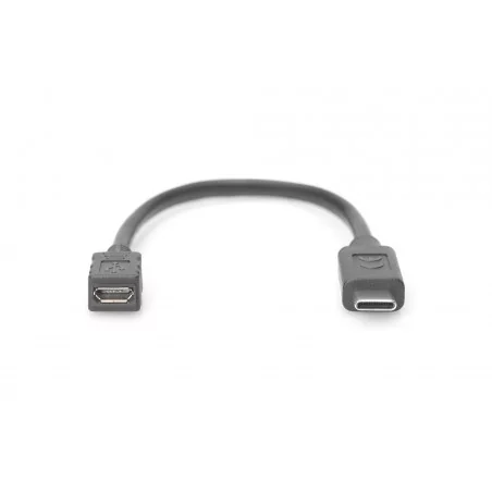 Kabel adapter USB 2.0 HighSpeed Typ USB C/miniUSB B (5pin) M/Ż czarny 0,15m AK-300316-001-S Assmann
