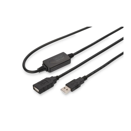 kabel przedłużający aktywny/repeater USB 2.0 HighSpeed Typ USB A/USB A M/Ż czarny 10m DA-73100-1 Digitus