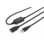 Kabel przedłużający aktywny/repeater USB 2.0 HighSpeed Typ USB A/USB A M/Ż czarny 10m DA-73100-1 Digitus