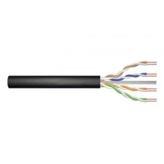Kabel instalacyjny DIGITUS zewnętrzny suchy kat.6, U/UTP, Fca, AWG 24/1, PE, 100m, czarny DK-1611-V-1-OD