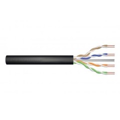 Kabel instalacyjny DIGITUS zewnętrzny suchy kat.6, U/UTP, Fca, AWG 24/1, PE, 500m, czarny DK-1611-V-5-OD