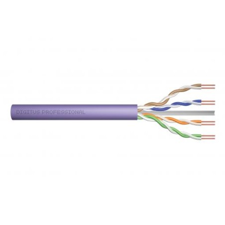 Kabel instalacyjny DIGITUS kat.6, U/UTP, Dca, AWG 23/1, LSOH, 100m, fioletowy DK-1614-VH-1