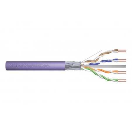 Kabel instalacyjny DIGITUS kat.6, F/UTP, Dca, AWG 23/1, LSOH, 305m, fioletowy,szpula DK-1624-VH-305