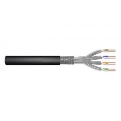 Kabel instalacyjny DIGITUS zewnętrzny suchy kat.7, S/FTP, Fca, AWG 23/1, PE, 100m, czarny DK-1741-V-1-OD