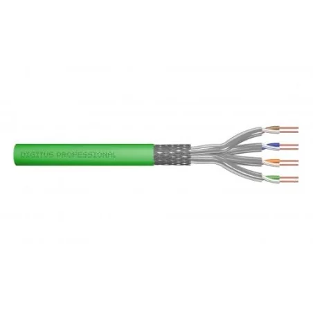 Kabel instalacyjny DIGITUS kat.8.2, S/FTP, Dca, AWG 22/1, LSOH, 500m, zielony, szpula DK-1843-VH-5