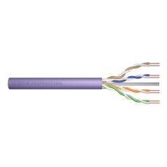Kabel instalacyjny DIGITUS kat.6, U/UTP, B2ca, AWG 23/1, LSOH, 100m, fioletowy DK-1616-VH-1