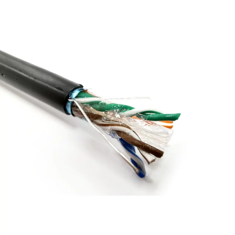 Kabel instalacyjny DIGITUS zewnętrzny żelowany kat.6, F/UTP, Fca, AWG 23/1, PE, 305m, czarny DK-TP622