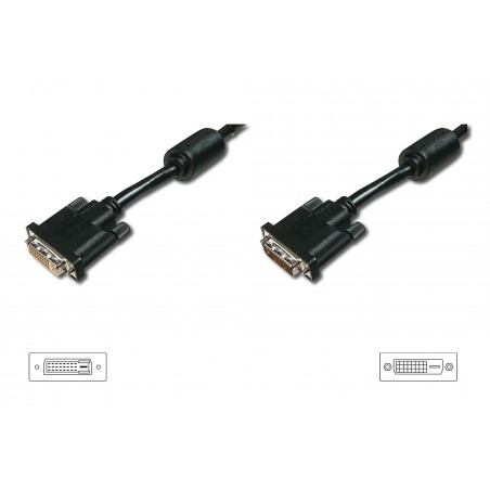 Kabel przedłużający DVI-D DualLink Typ DVI-D (24+1)/DVI-D (24+1) M/Ż czarny 3m AK-320200-030-S Assmann
