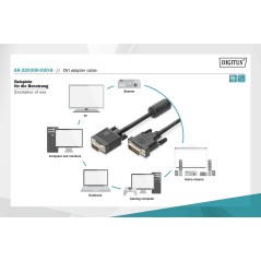 Kabel adapter DVI-I DualLink Typ DVI-I (24+5)/DSUB15 M/M czarny 2m AK-320300-020-S Assmann