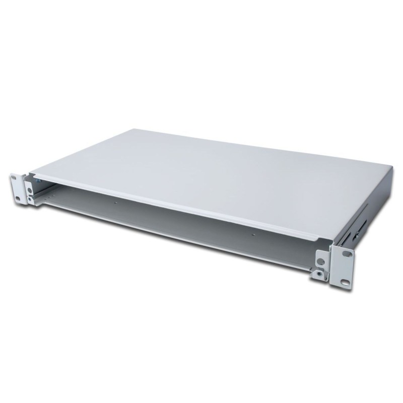 Panel krosowy światłowodowy bez płyty czołowej 19'' 1U, wysuwany, dławnica kablowa PG13, szary DN-96200-P Panel krosowy światłowodowy bez płyty czołowej 19'' 1U, wysuwany, dławnica kablowa PG13, szary DN-96200-P
