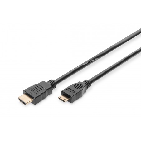 Kabel połączeniowy HDMI 1.3 HighSpeed Typ HDMI A/HDMI C M/M czarny 2m AK-330106-020-S Assmann