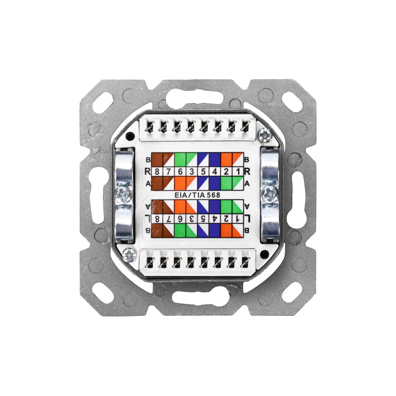 Gniazdo Natynkowe / Podtynkowe 2x RJ45 STP Kat. 6 Biały DN-9006-N