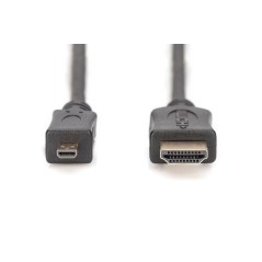 Kabel połączeniowy HDMI 2.0 HighSpeed z Ethernetem Typ HDMI A/HDMI D M/M czarny 1m AK-330109-010-S Assmann
