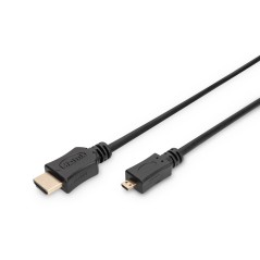 Kabel połączeniowy HDMI 2.0 HighSpeed z Ethernetem Typ HDMI A/HDMI D M/M czarny 1m AK-330109-010-S Assmann