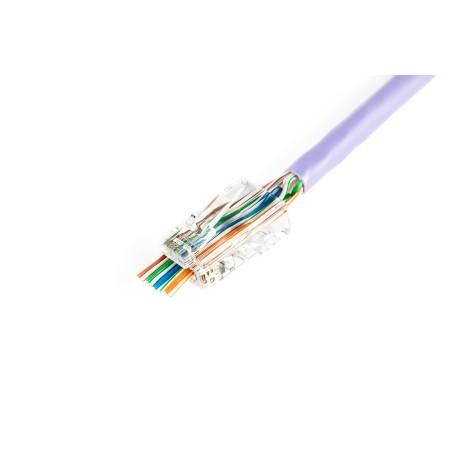 Wtyk RJ45 (8P8C) przelotowy, kat.5e, nieekranowany, AWG 26-24, opakowanie 100 szt. X-ML-5U-EZ