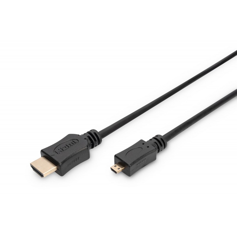 Kabel połączeniowy HDMI 2.0 HighSpeed z Ethernetem Typ HDMI A/HDMI D M/M czarny 2m AK-330109-020-S Assmann